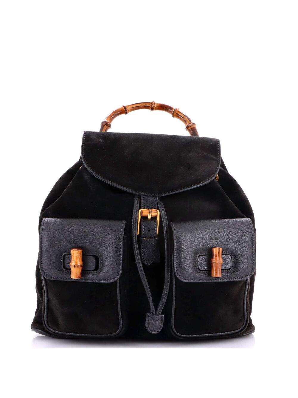 Gucci Vintage Bamboo Backpack Suede #299186G55B - Picture 1 of 8